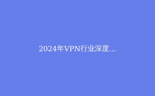 2024年VPN行业深度解析：趋势、技术与安全指南 - 3