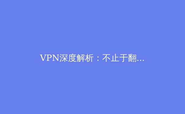VPN深度解析：不止于翻墙，现代数字公民的网络生存指南 - 4